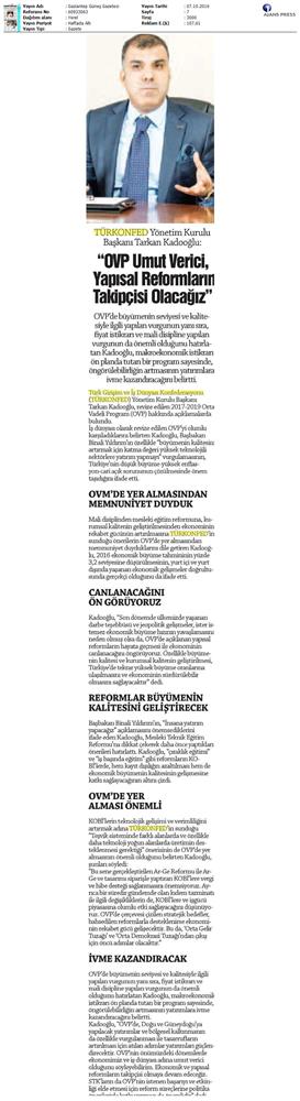 TÜRKONFED OVP Basin Aciklamasi Medya Yansimalari 7 Ekim 2016 - 3
