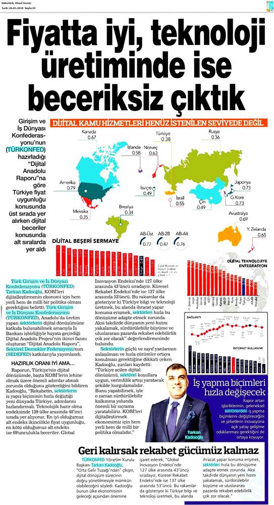 TÜRKONFED Sedefed Dijital Anadolu Raporu Medya Yansimalari 26 Mart 2018 - 3