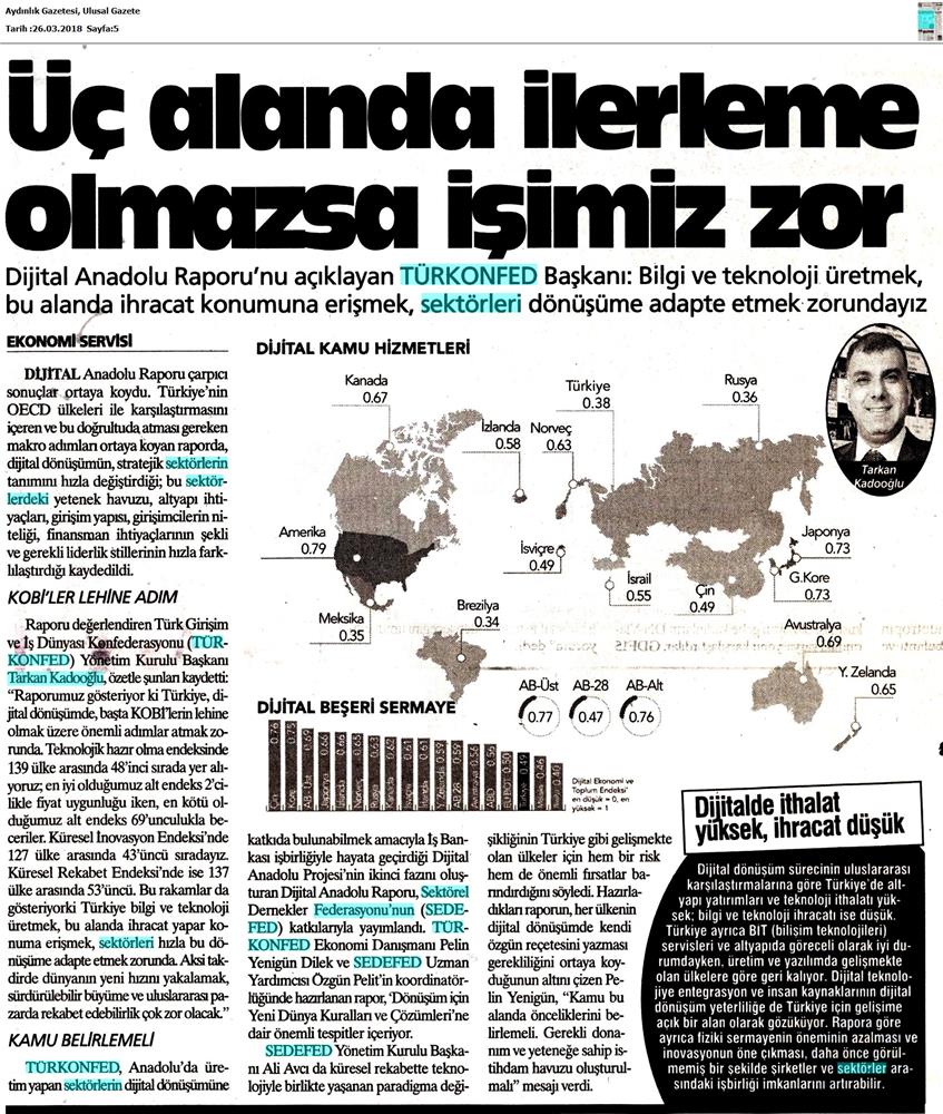 TÜRKONFED Sedefed Dijital Anadolu Raporu Medya Yansimalari 26 Mart 2018 - 16