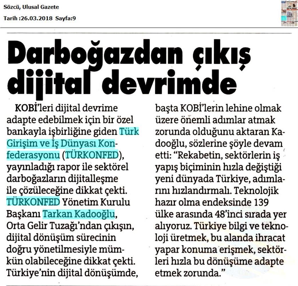 TÜRKONFED Sedefed Dijital Anadolu Raporu Medya Yansimalari 26 Mart 2018 - 25