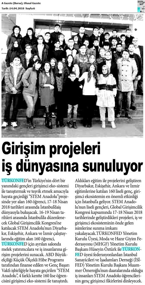 TÜRKONFED STEM Anadolu Global Girişimcilik Kongresi Medya Yansimalari 17 18 Nisan 2018 Istanbul - 23