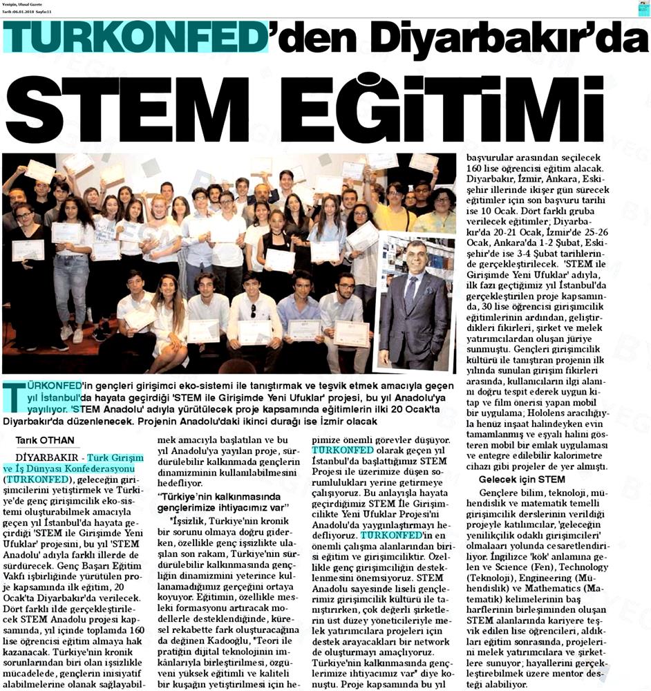 TÜRKONFED STEM Egitimini Anadoluya Yayiyor Medya Yansimalari 6 Ocak 2018 - 52