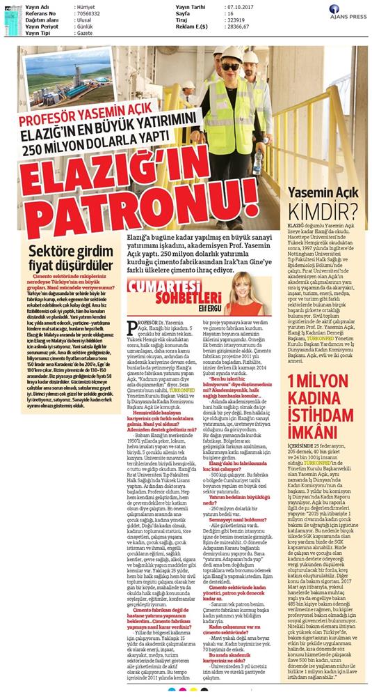 TÜRKONFED Surdurulebilir Kalkinma Hedeflerinde Kadinin Rolu Zirvesi On Medya Yansimalari 16 17 Ekim 2017 - 4