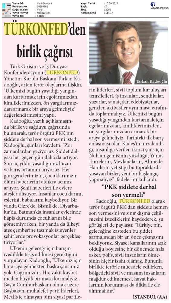 TÜRKONFED Teror Olaylarina Iliskin Aciklamalari Basin Yansimalari - 5