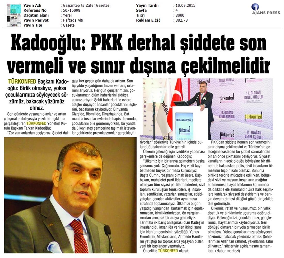 TÜRKONFED Teror Olaylarina Iliskin Aciklamalari Basin Yansimalari - 9