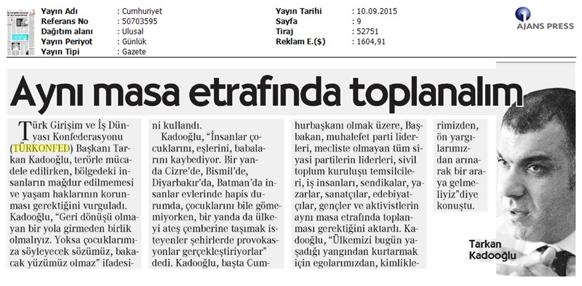TÜRKONFED Teror Olaylarina Iliskin Aciklamalari Basin Yansimalari - 12