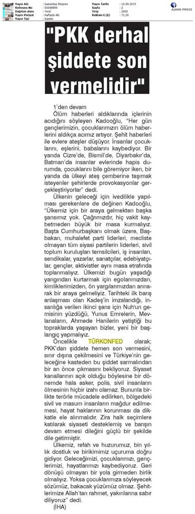TÜRKONFED Teror Olaylarina Iliskin Aciklamalari Basin Yansimalari - 29