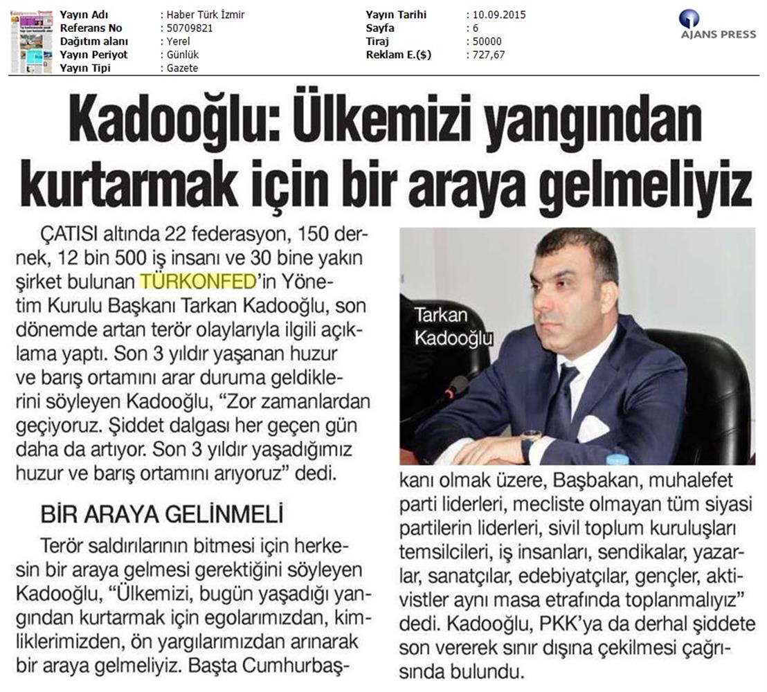 TÜRKONFED Teror Olaylarina Iliskin Aciklamalari Basin Yansimalari - 31