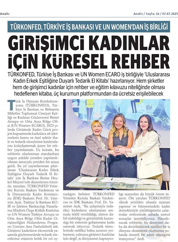 TÜRKONFED Türkiye Is Bankasi Ve Un Women Imza Toreni - 1