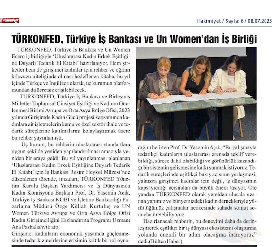 TÜRKONFED Türkiye Is Bankasi Ve Un Women Imza Toreni - 11