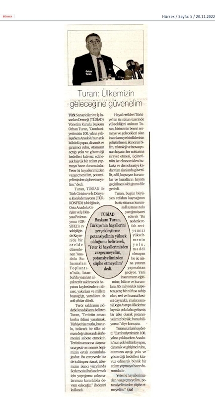 TÜRKONFED TÜSİAD Anadolu Buluşmalari 17 Kasim 2022 Kayseri - 4