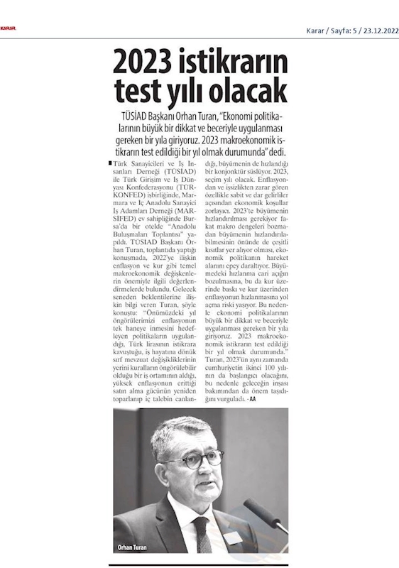 TÜRKONFED TÜSİAD Anadolu Buluşmalari 23 Aralik 2022 Bursa - 20