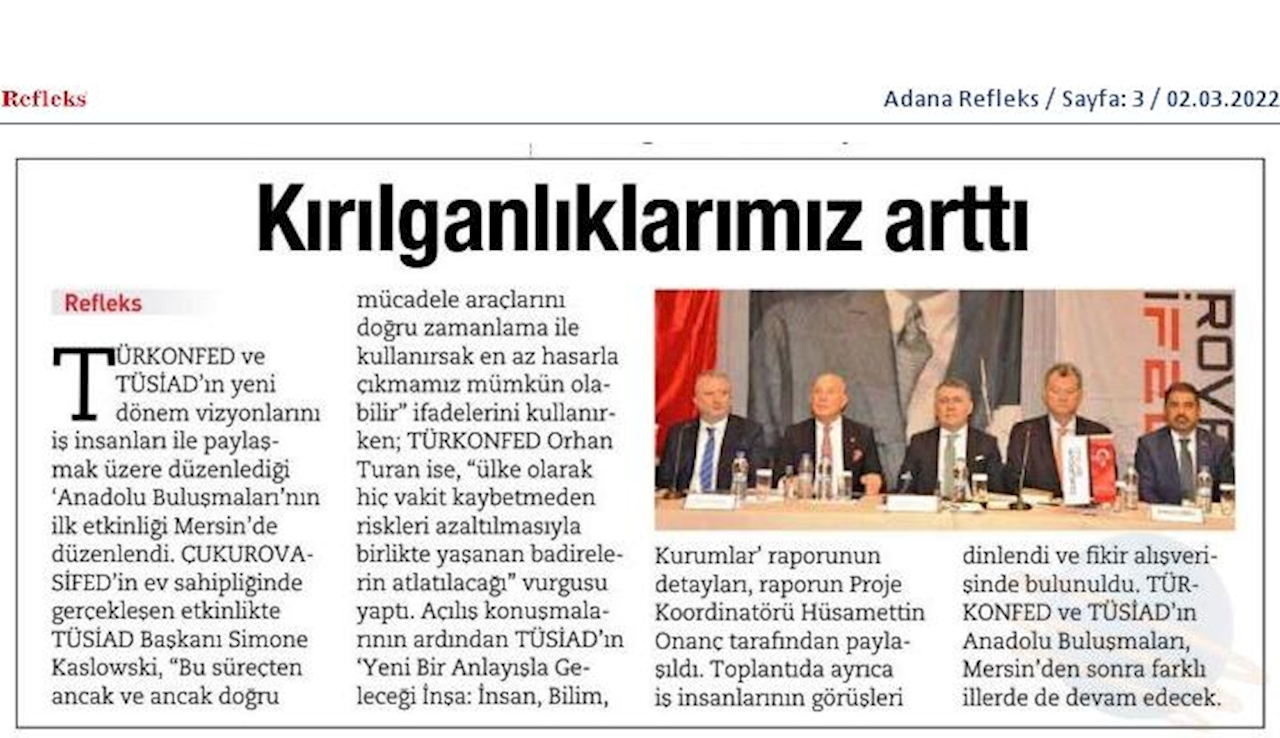 TÜRKONFED TÜSİAD Anadolu Buluşmalari 9 Mart 2022 Mersin - 3