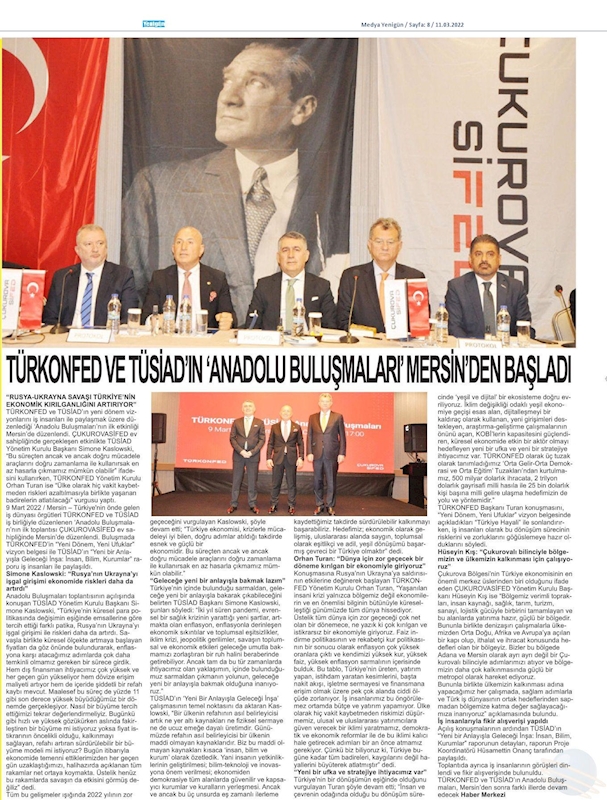 TÜRKONFED TÜSİAD Anadolu Buluşmalari 9 Mart 2022 Mersin - 7