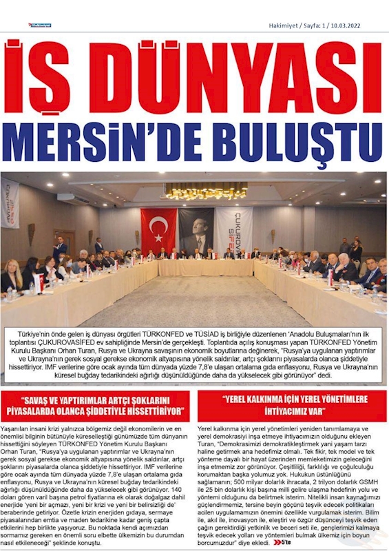 TÜRKONFED TÜSİAD Anadolu Buluşmalari 9 Mart 2022 Mersin - 13