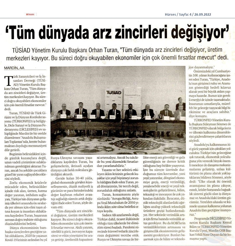 TÜRKONFED TÜSİAD Anadolu Buluşmalari 24 Eylul 2022 Mardin - 1