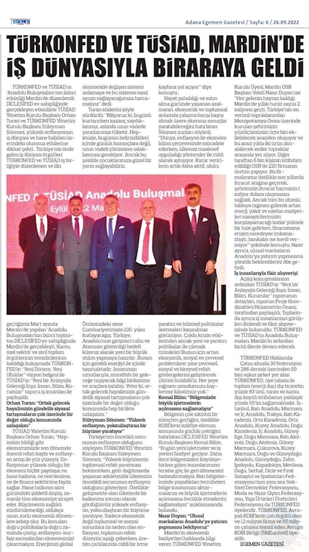 TÜRKONFED TÜSİAD Anadolu Buluşmalari 24 Eylul 2022 Mardin - 13