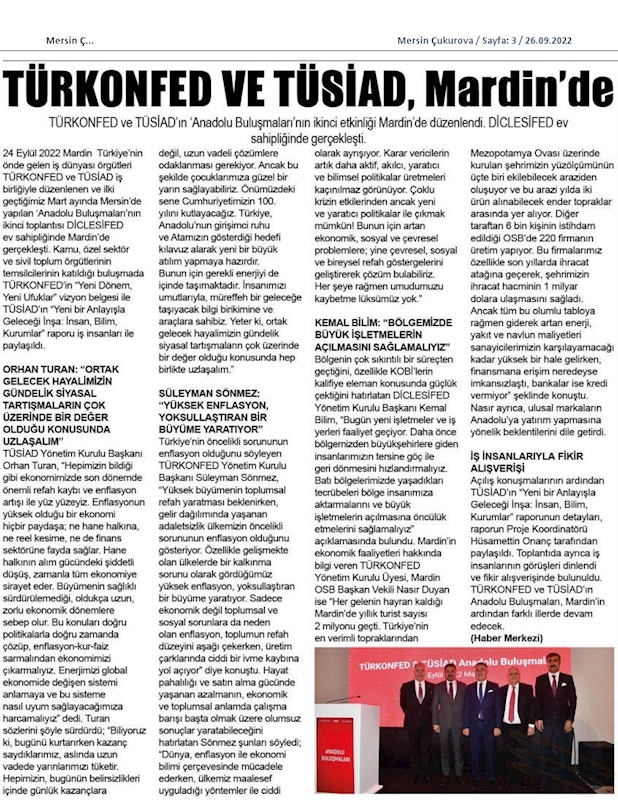 TÜRKONFED TÜSİAD Anadolu Buluşmalari 24 Eylul 2022 Mardin - 17
