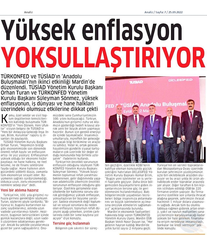 TÜRKONFED TÜSİAD Anadolu Buluşmalari 24 Eylul 2022 Mardin - 26