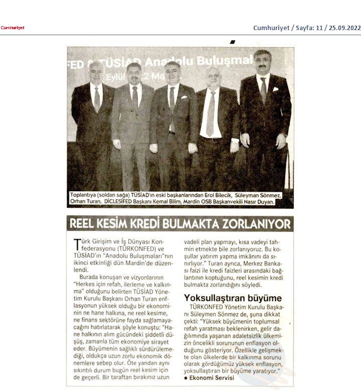 TÜRKONFED TÜSİAD Anadolu Buluşmalari 24 Eylul 2022 Mardin - 27