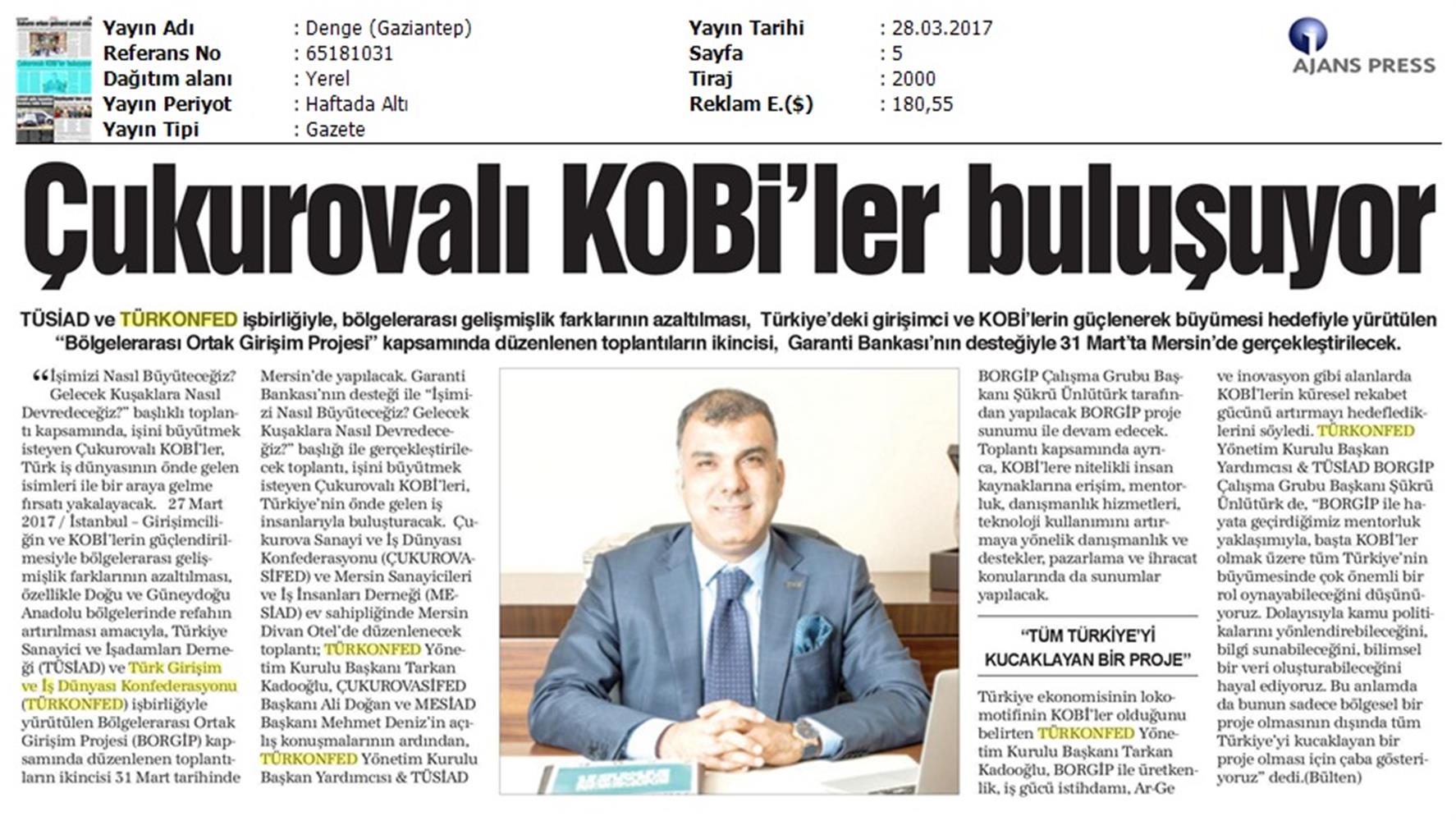 TÜRKONFED TÜSİAD Borgip Mersin Toplantısı Basin Yansimalari 1 28 Mart 3 Nisan 2017 - 8