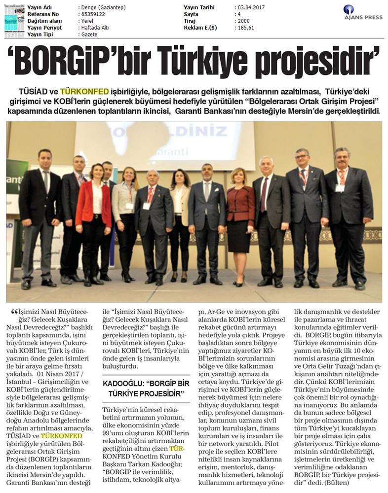 TÜRKONFED TÜSİAD Borgip Mersin Toplantısı Basin Yansimalari 1 28 Mart 3 Nisan 2017 - 21