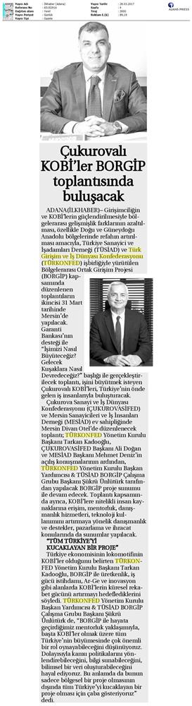 TÜRKONFED TÜSİAD Borgip Mersin Toplantısı Basin Yansimalari 1 28 Mart 3 Nisan 2017 - 31
