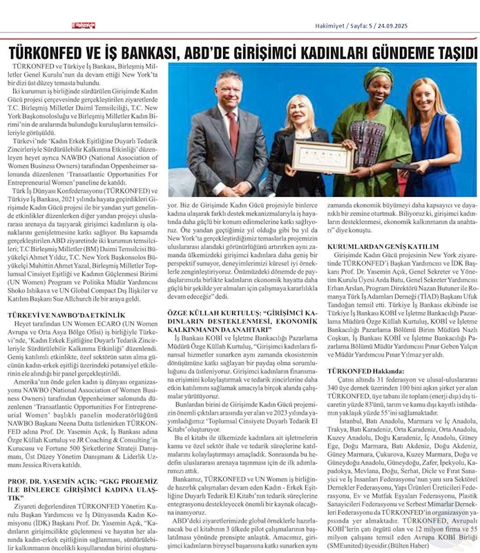TÜRKONFED Ve Is Bankasi Abdde Girişimci Kadinlari Gundeme Tasidi - 6