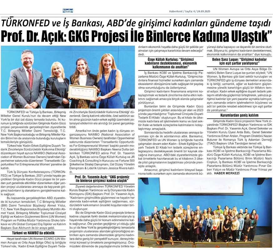 TÜRKONFED Ve Is Bankasi Abdde Girişimci Kadinlari Gundeme Tasidi - 7