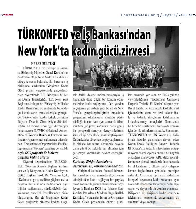TÜRKONFED Ve Is Bankasi Abdde Girişimci Kadinlari Gundeme Tasidi - 9
