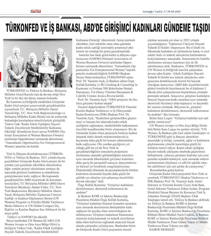 TÜRKONFED Ve Is Bankasi Abdde Girişimci Kadinlari Gundeme Tasidi - 14