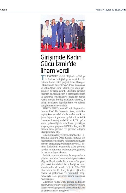 TÜRKONFED Ve Is Bankasi Girişimci Kadinlar Icin Satin Alma Gunu Duzenledi - 2
