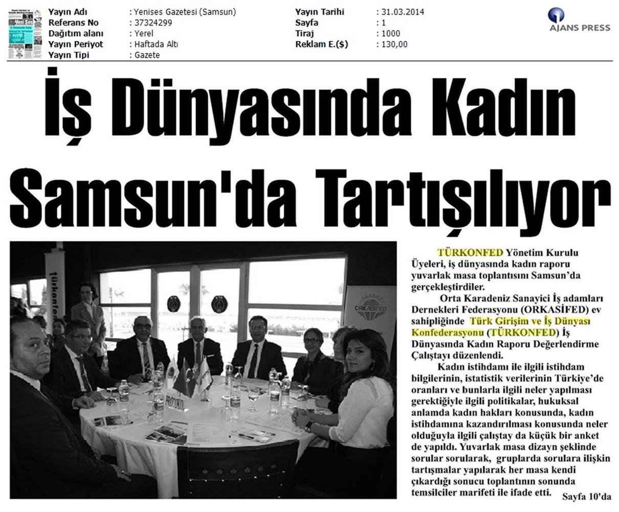 TÜRKONFED Ve Kadin 2014 - 2