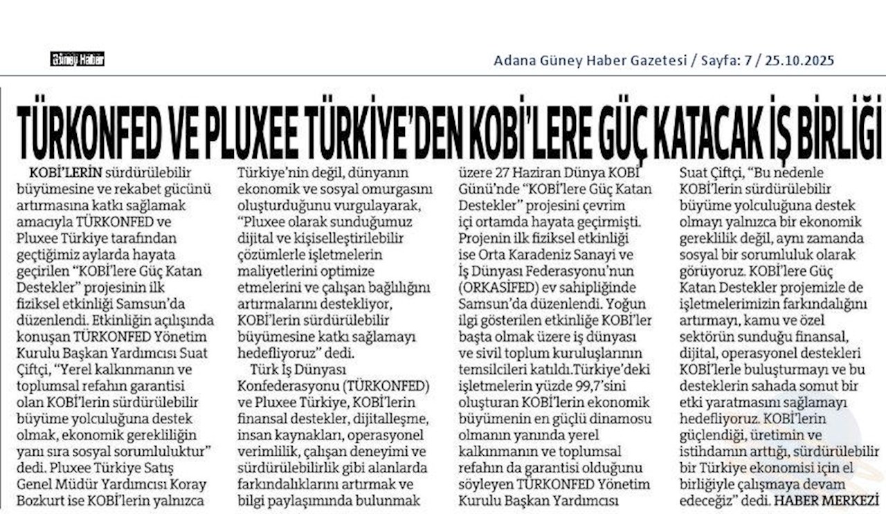 TÜRKONFED Ve Pluxee Türkiyeden KOBİ'lere Guc Katacak Is Birligi - 3
