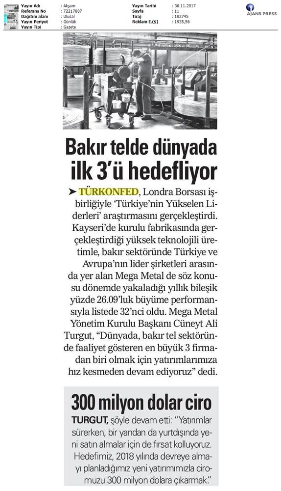 TÜRKONFED Ve TÜSİAD Borgip Adana Toplantısı On Medya Yansimalari 30 Kasim 5 Aralik 2017 - 29