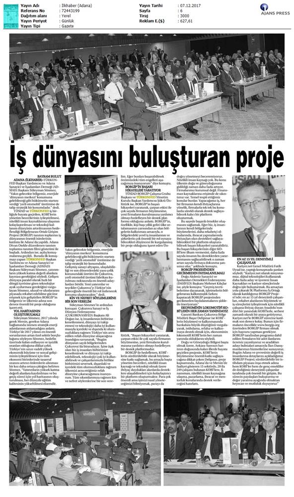 TÜRKONFED Ve TÜSİAD Borgip Adana Toplantısı On Medya Yansimalari 30 Kasim 5 Aralik 2017 - 34