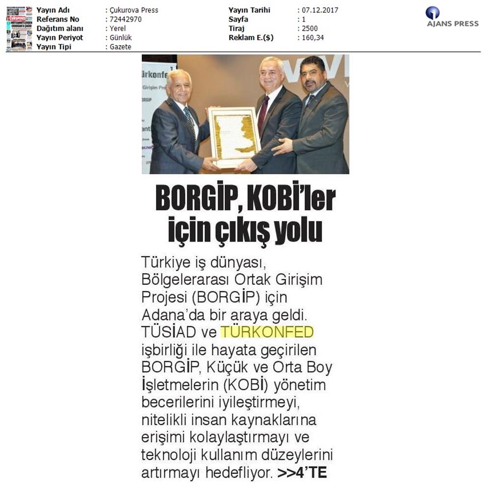 TÜRKONFED Ve TÜSİAD Borgip Adana Toplantısı On Medya Yansimalari 30 Kasim 5 Aralik 2017 - 41