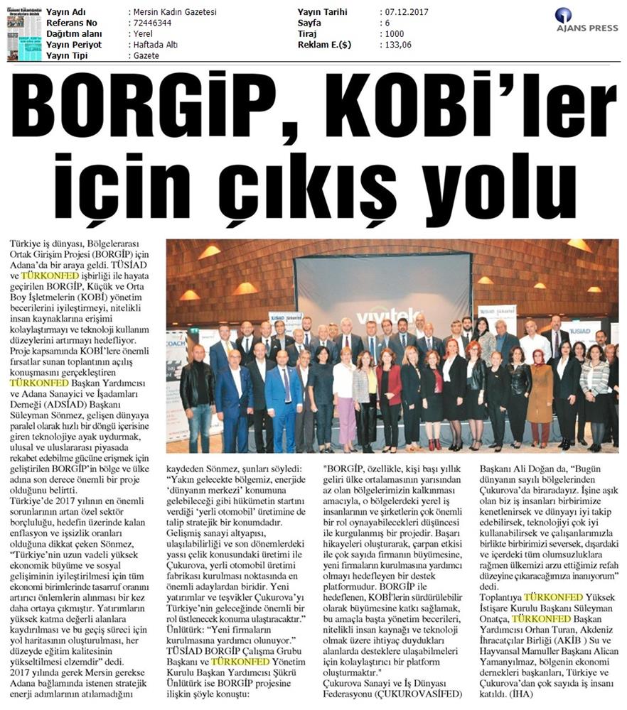 TÜRKONFED Ve TÜSİAD Borgip Adana Toplantısı On Medya Yansimalari 30 Kasim 5 Aralik 2017 - 43