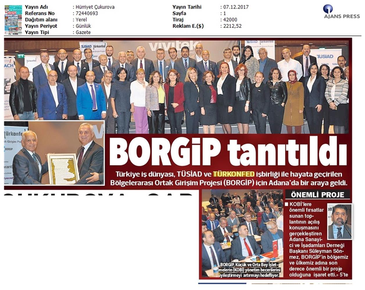 TÜRKONFED Ve TÜSİAD Borgip Adana Toplantısı On Medya Yansimalari 30 Kasim 5 Aralik 2017 - 47