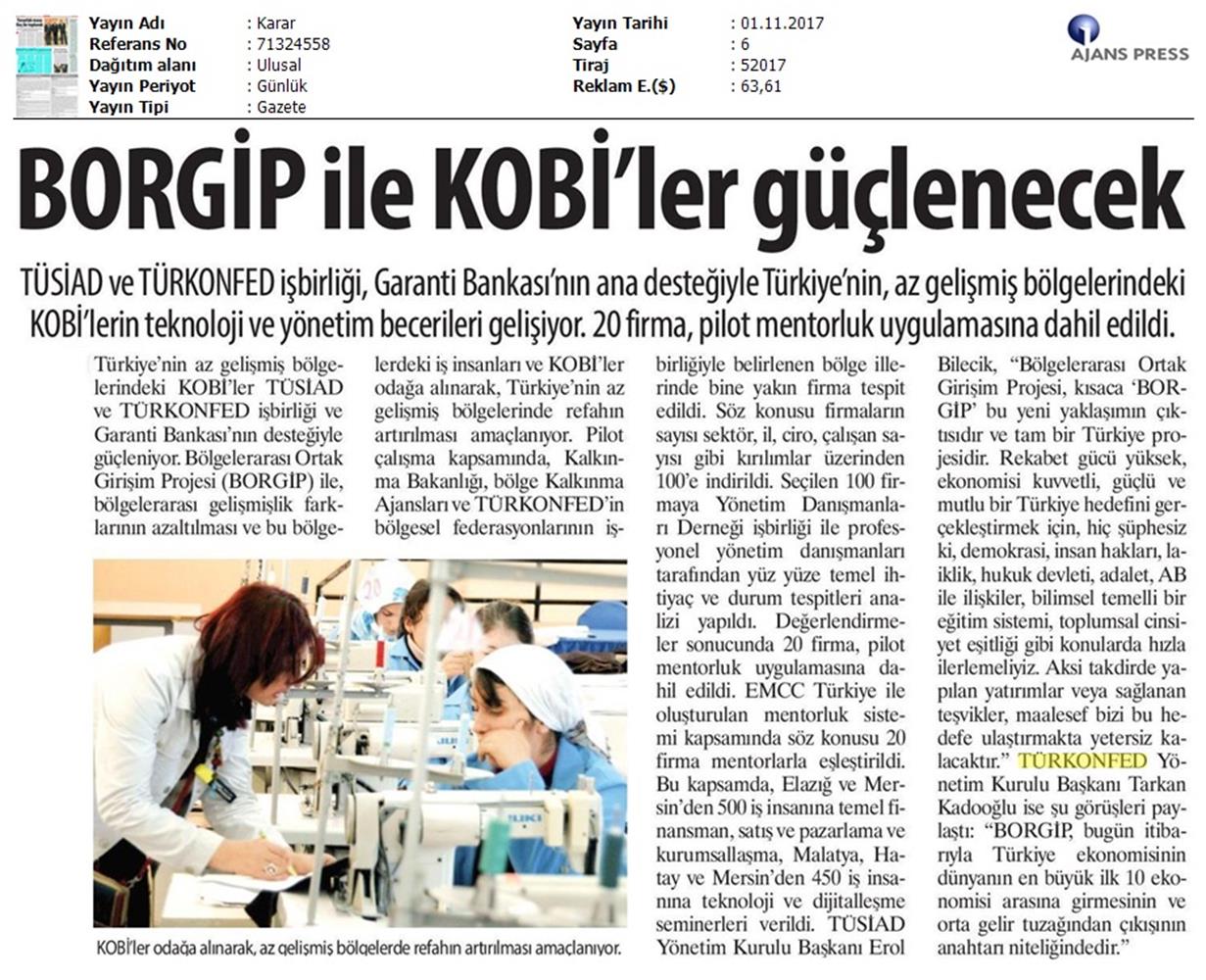 TÜRKONFED Ve TÜSİAD Borgiptanitim Toplantısı Medya Yansimalari 31 Ekim 2017 - 10