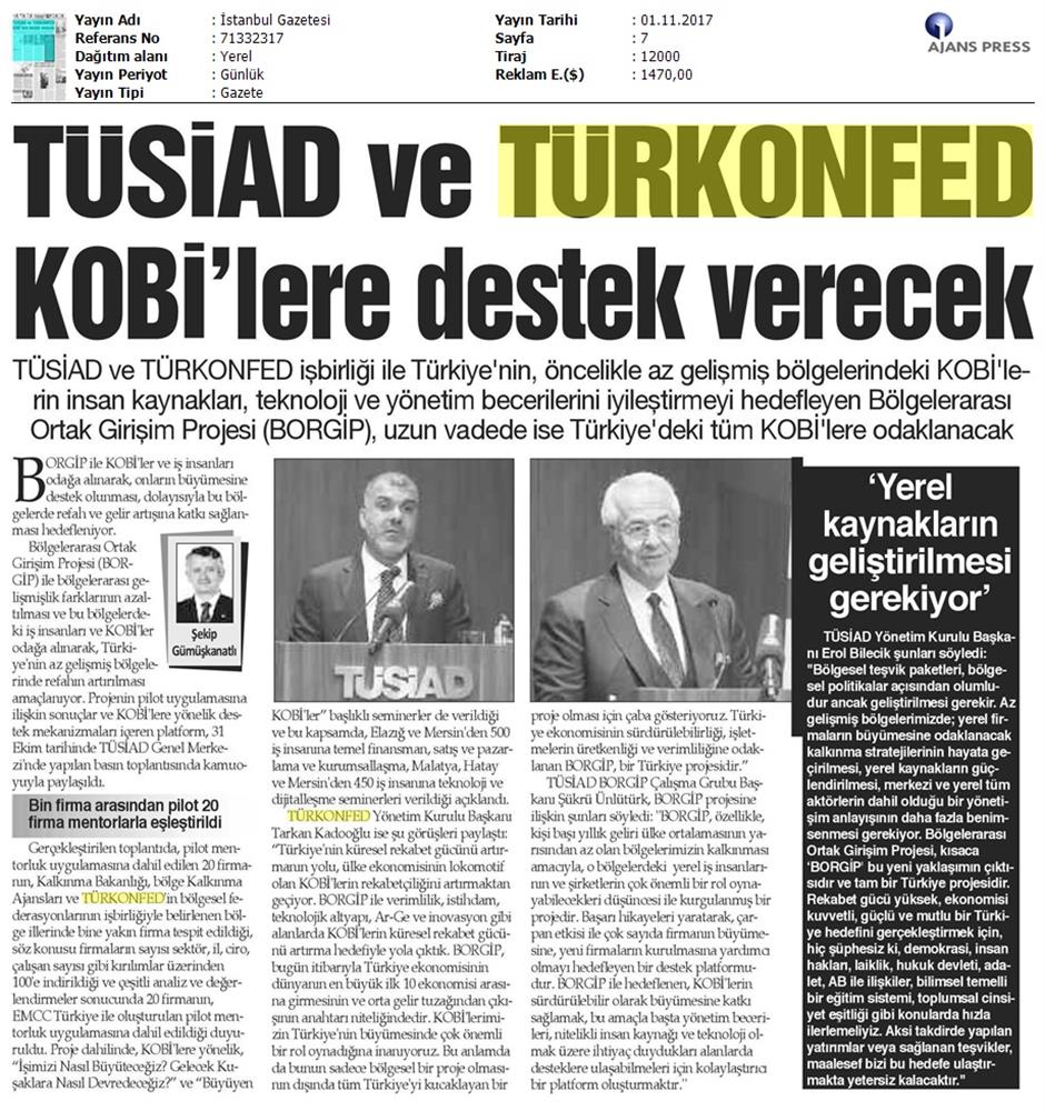 TÜRKONFED Ve TÜSİAD Borgiptanitim Toplantısı Medya Yansimalari 31 Ekim 2017 - 16