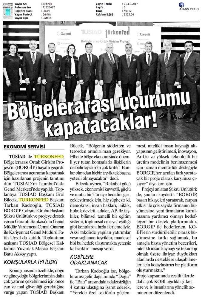 TÜRKONFED Ve TÜSİAD Borgiptanitim Toplantısı Medya Yansimalari 31 Ekim 2017 - 25