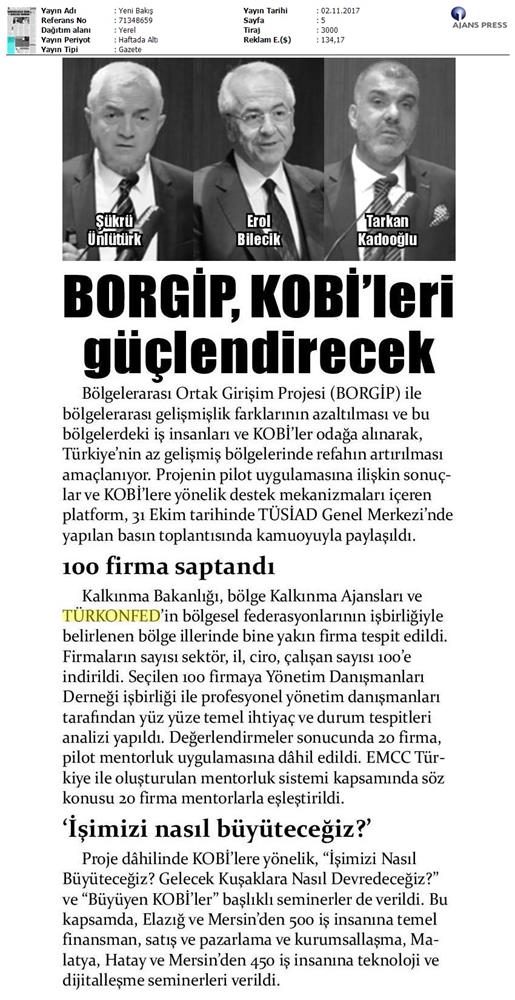 TÜRKONFED Ve TÜSİAD Borgiptanitim Toplantısı Medya Yansimalari 31 Ekim 2017 - 31