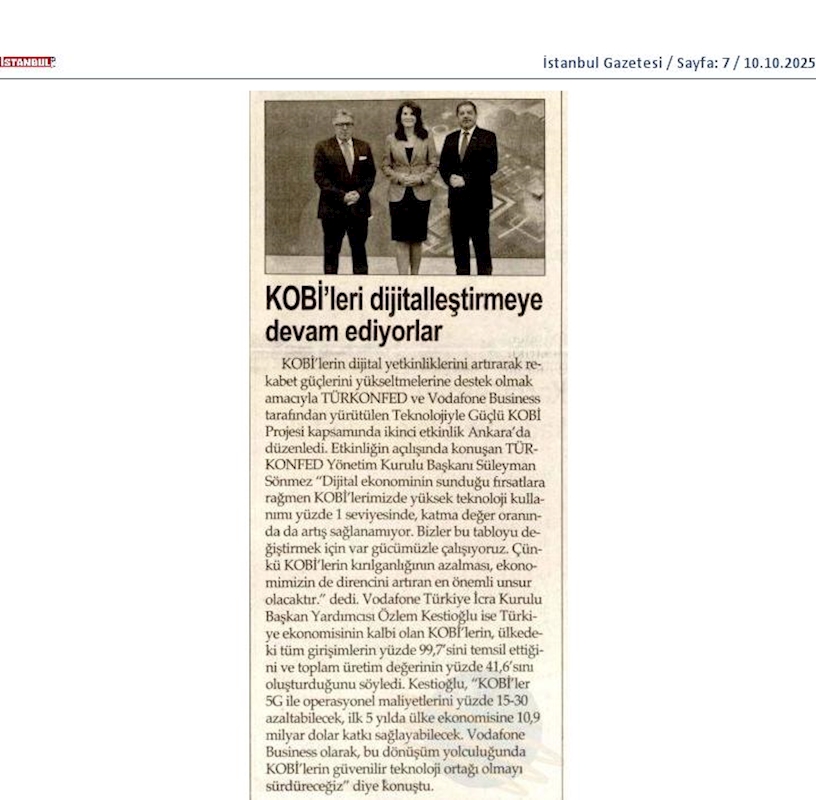 TÜRKONFED Ve Vodafone Business Kobileri Dijitallestirmeye Devam Ediyor - 6