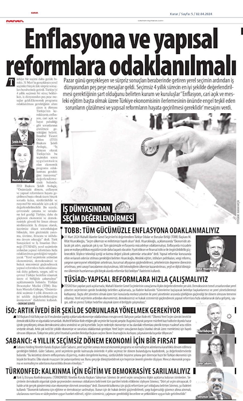 TÜRKONFED Yönetim Kurulu Başkani Suleyman Sönmez Gun Birlik Ve Beraberlik Gunudur - 17