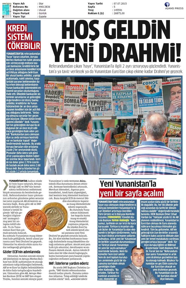 TÜRKONFED Yunanistan Ekonomik Krizi Aciklamasi Yansimalari - 1
