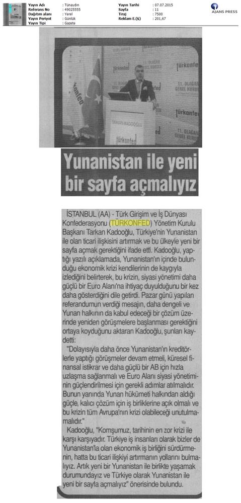 TÜRKONFED Yunanistan Ekonomik Krizi Aciklamasi Yansimalari - 11