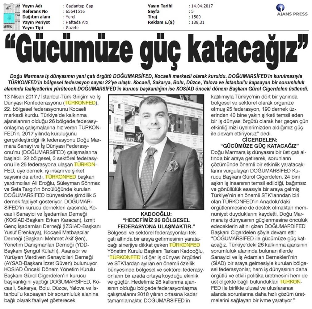 Turkonfedin 22 Bolgesel Federasyonu Dogumarsifed Kuruldu Basin Bulteni Medya Yansimalari 14 Nisan 2017 - 7