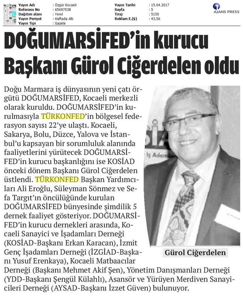 Turkonfedin 22 Bolgesel Federasyonu Dogumarsifed Kuruldu Basin Bulteni Medya Yansimalari 14 Nisan 2017 - 14