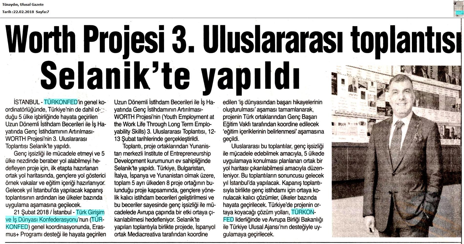 Worth Projesi 3 Uluslararasi Toplantısı Medya Yansimalari 21 Subat 2018 Selanik - 6